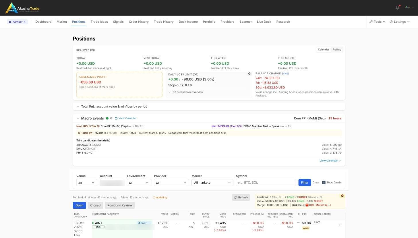 Positions screenshot
